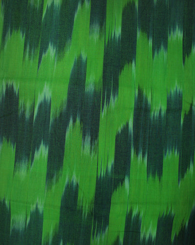 Green Yarn Dyed Cotton Ikat Fabric