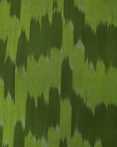 GREEN AND YELLOW YARN DYED COTTON IKAT FABRIC