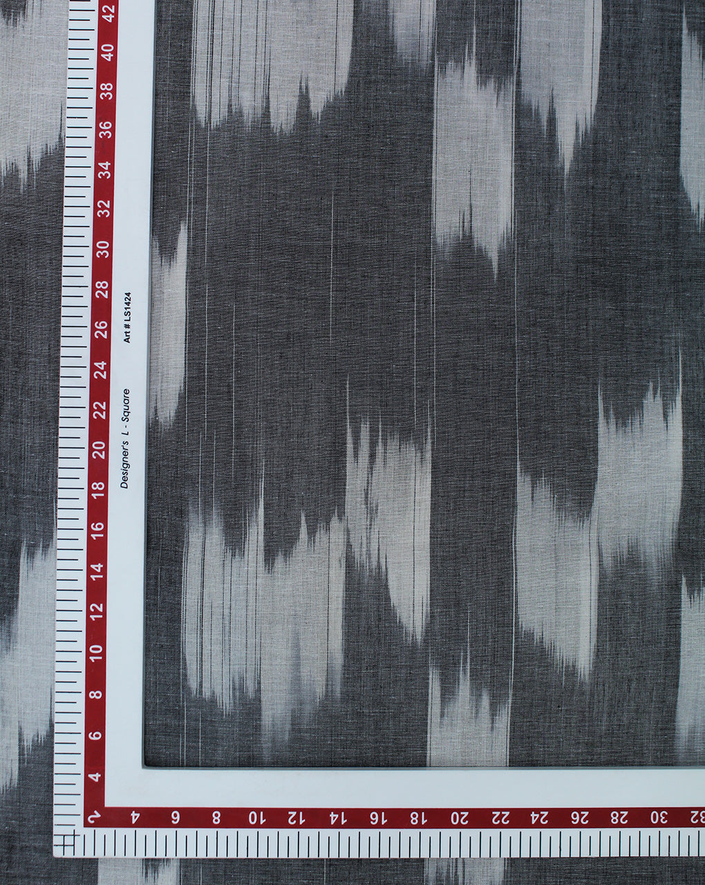 GREY YARN DYED COTTON IKAT FABRIC