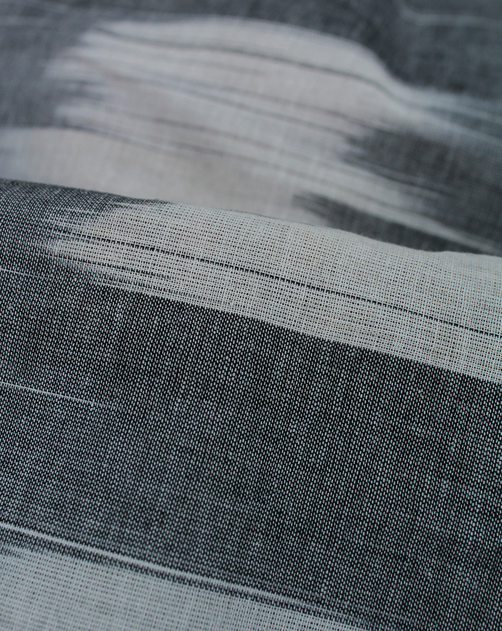 GREY YARN DYED COTTON IKAT FABRIC