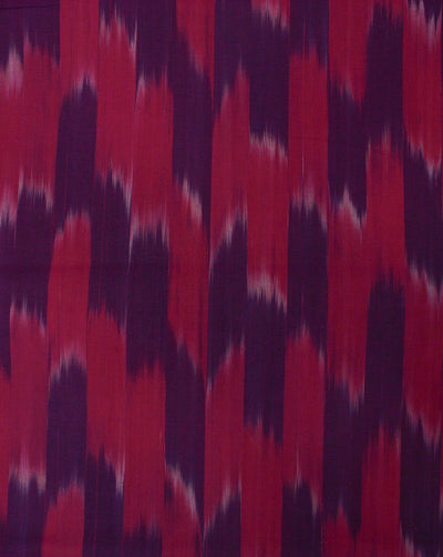 DARK PINK AND VIOLET YARN DYED COTTON IKAT FABRIC