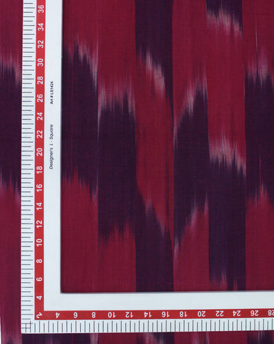 DARK PINK AND VIOLET YARN DYED COTTON IKAT FABRIC