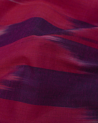 DARK PINK AND VIOLET YARN DYED COTTON IKAT FABRIC