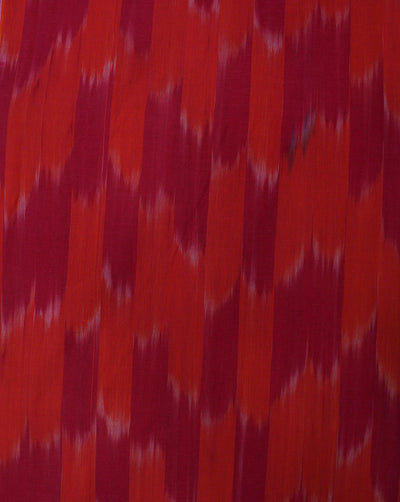 PINK AND RED YARN DYED COTTON IKAT FABRIC