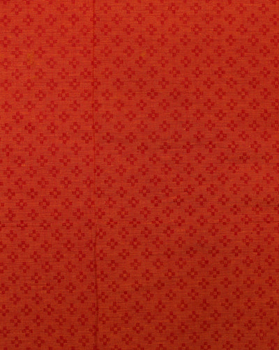 DARK ORANGE YARN DYED COTTON IKAT FABRIC