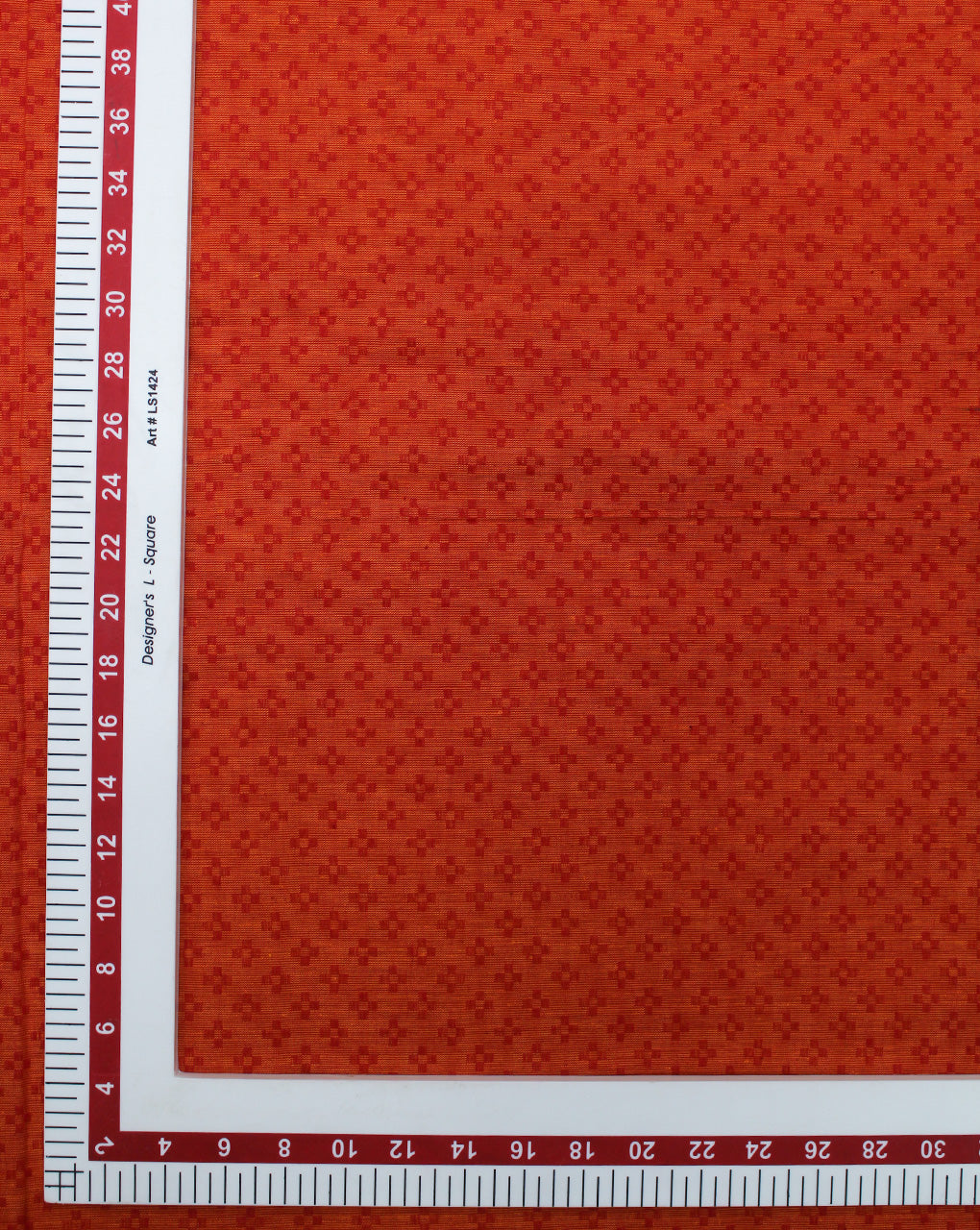 DARK ORANGE YARN DYED COTTON IKAT FABRIC