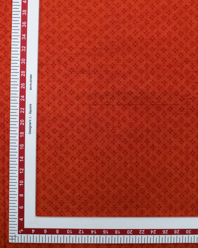 DARK ORANGE YARN DYED COTTON IKAT FABRIC