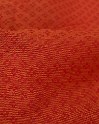 DARK ORANGE YARN DYED COTTON IKAT FABRIC