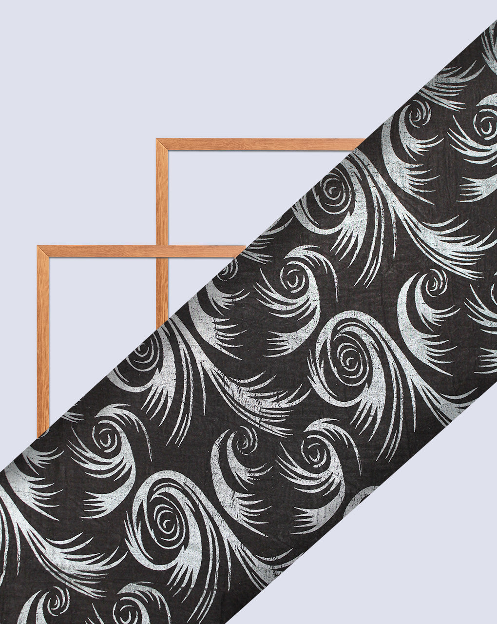 DARK BROWN ABSTRACT DESIGN POLYESTER SATIN PRINTED FABRIC