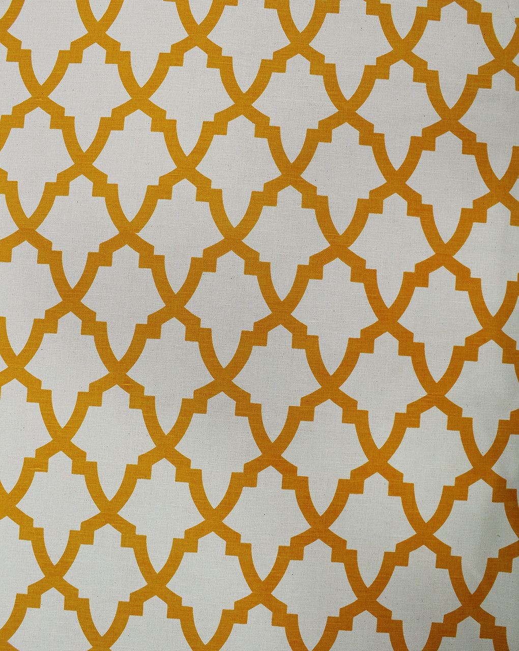 CREAM AND YELLOW ABSTRACT DESIGN COTTON LINEN PRINTED FABRIC