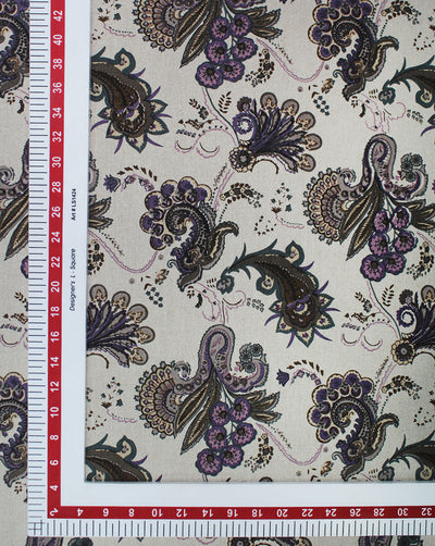 MULTICOLOR FLORAL DESIGN COTTON LINEN PRINTED FABRIC