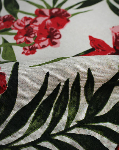 MULTICOLOR FLORAL DESIGN COTTON LINEN PRINTED FABRIC