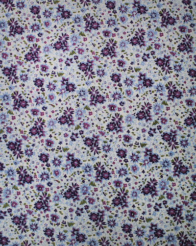 MULTICOLOR FLORAL DESIGN COTTON LINEN PRINTED FABRIC