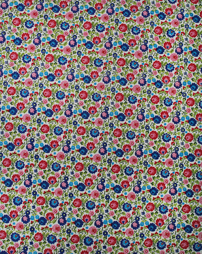 MULTICOLOR FLORAL DESIGN COTTON LINEN PRINTED FABRIC