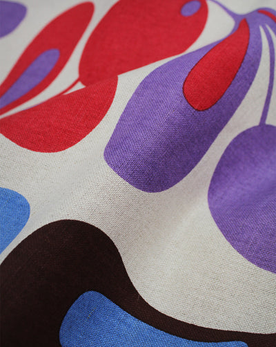 MULTICOLOR ABSTRACT DESIGN COTTON LINEN FABRIC