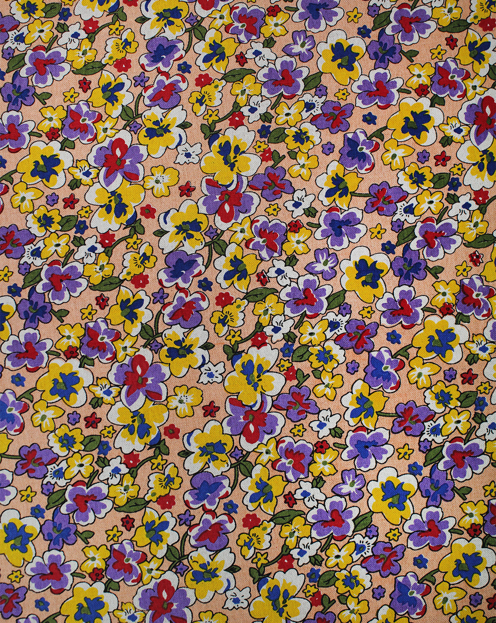 MULTICOLOR FLORAL DESIGN COTTON LINEN PRINTED FABRIC