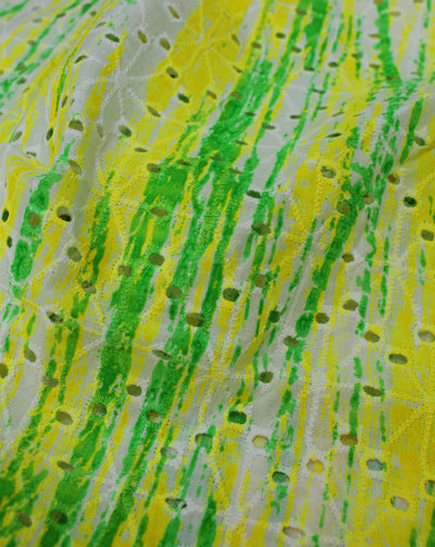 MULTICOLOR COTTON PRINTED SCHIFFLI EMBROIDERY FABRIC