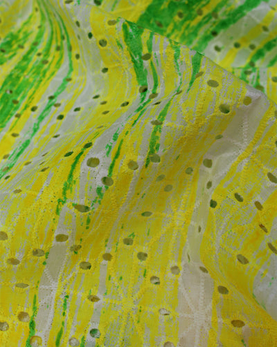 MULTICOLOR COTTON PRINTED SCHIFFLI EMBROIDERY FABRIC