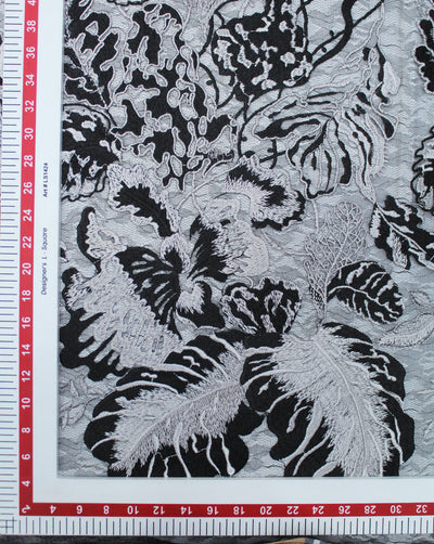 FLORAL POLYESTER EMBROIDERY DESIGNER NET FABRIC