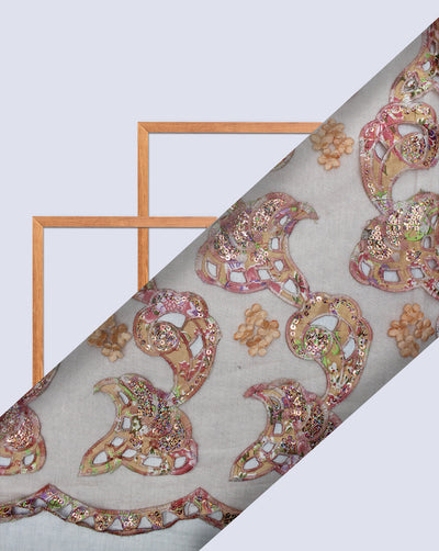 POLYESTER EMBROIDERY DESIGNER NET FABRIC