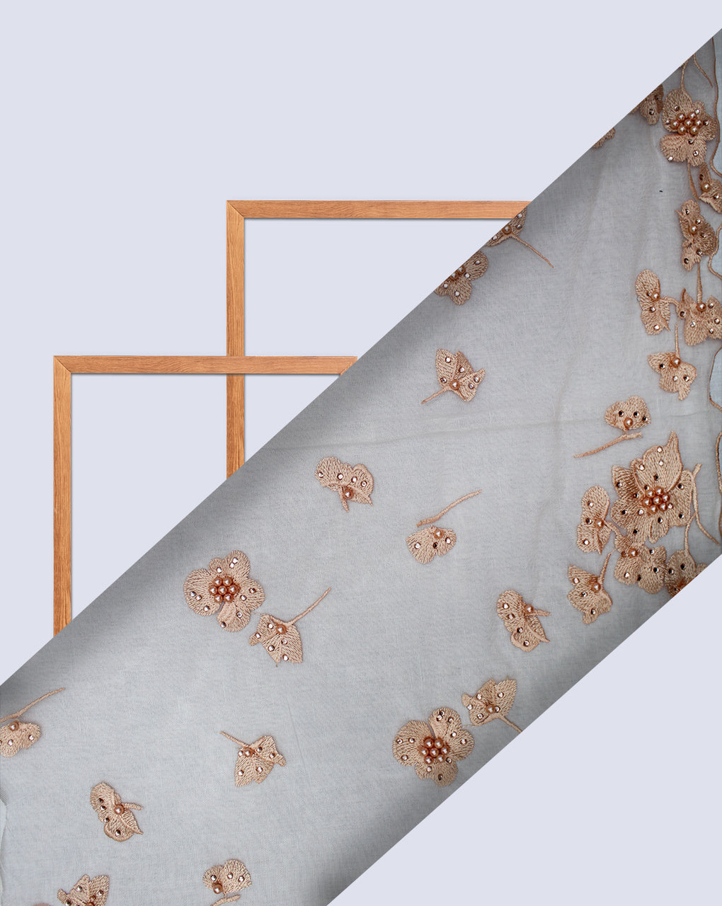 FLORAL POLYESTER EMBROIDERY DESIGNER NET FABRIC