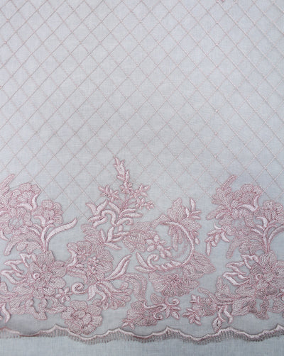 FLORAL POLYESTER EMBROIDERY DESIGNER NET FABRIC