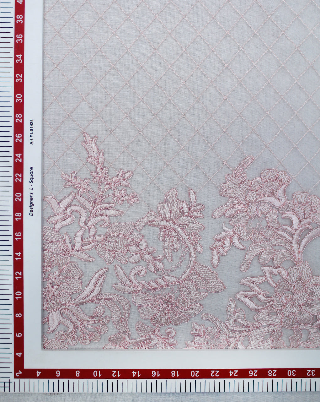 FLORAL POLYESTER EMBROIDERY DESIGNER NET FABRIC