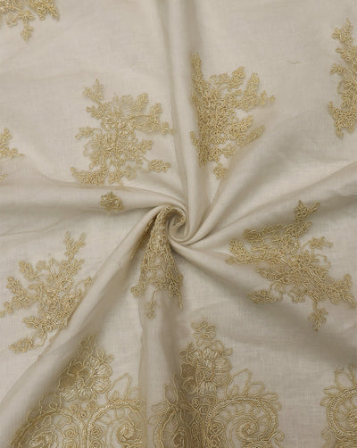 GOLDEN EMBROIDERY POLYESTER NET DESIGNER FABRIC (WIDTH 50 INCHES)