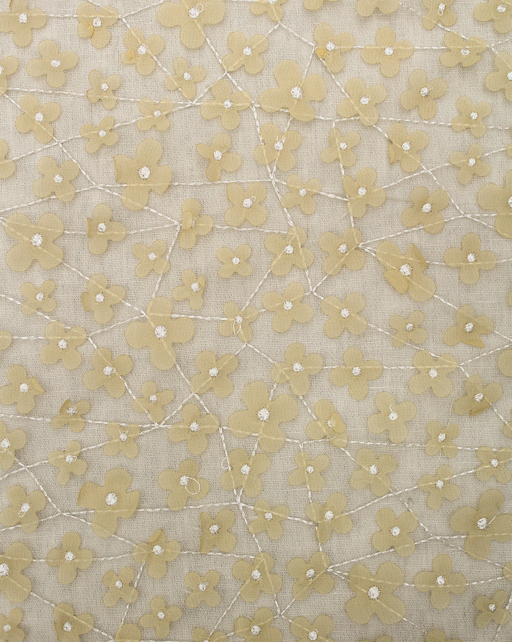 FLORAL POLYESTER EMBROIDERY DESIGNER NET FABRIC