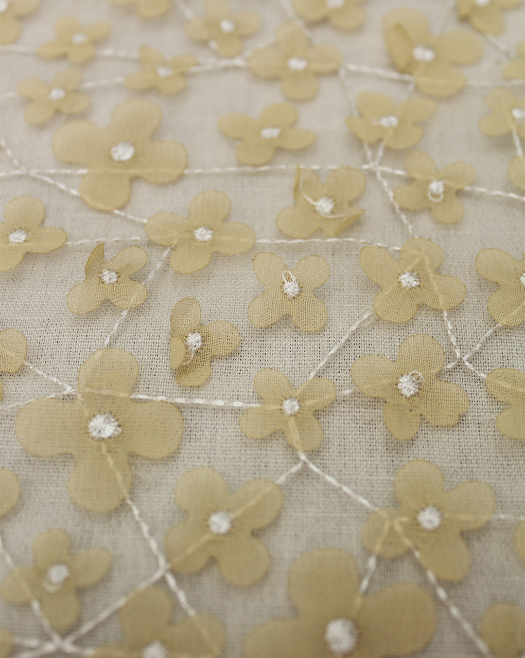 FLORAL POLYESTER EMBROIDERY DESIGNER NET FABRIC