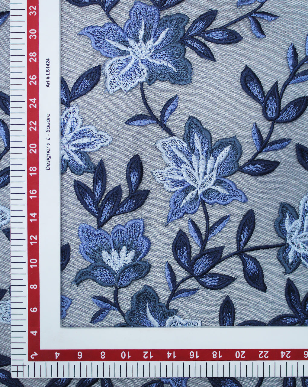 FLORAL POLYESTER EMBROIDERY DESIGNER NET FABRIC