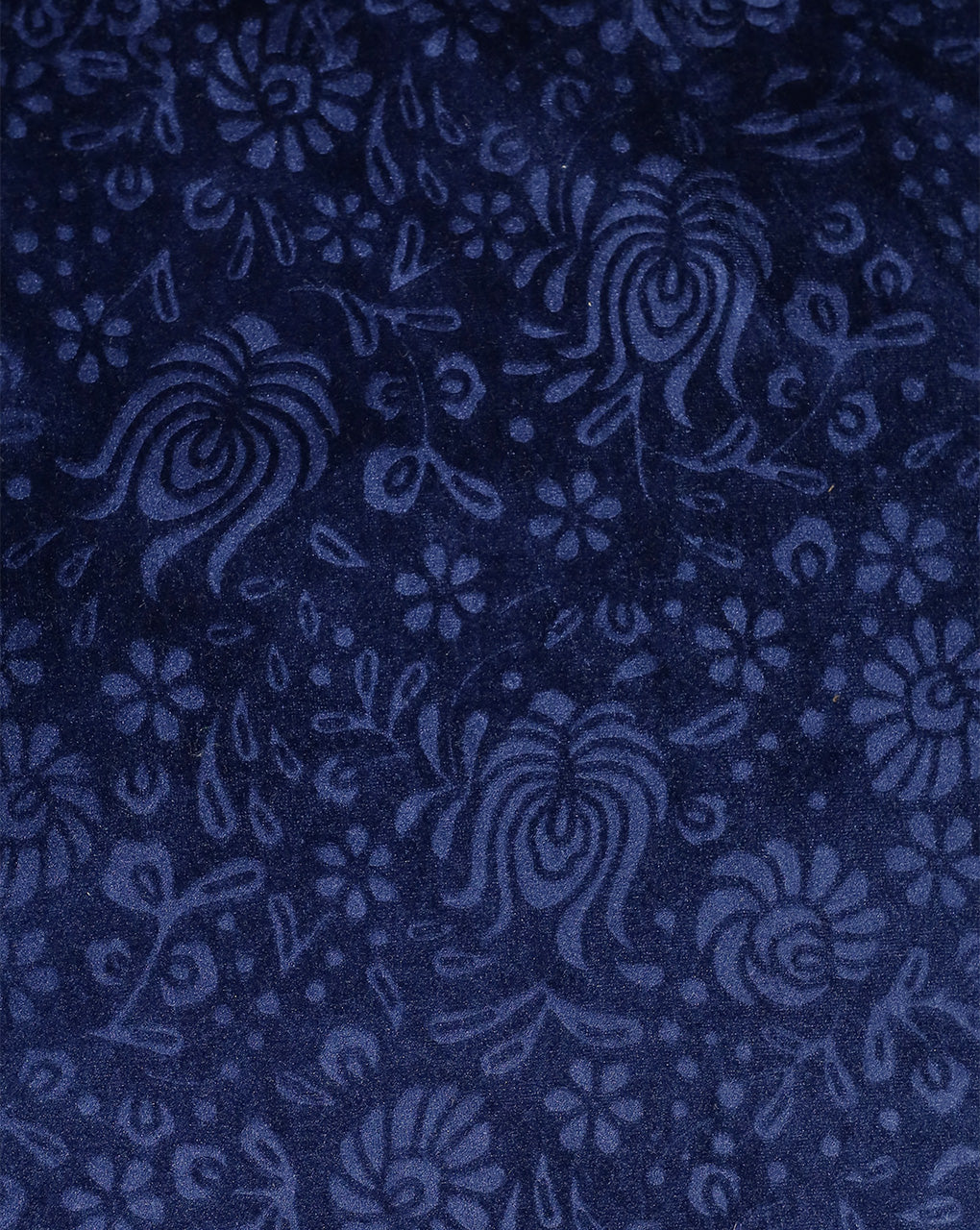 NAVY BLUE EMBOSSED VELVET FABRIC ( WIDTH 58 INCHES )