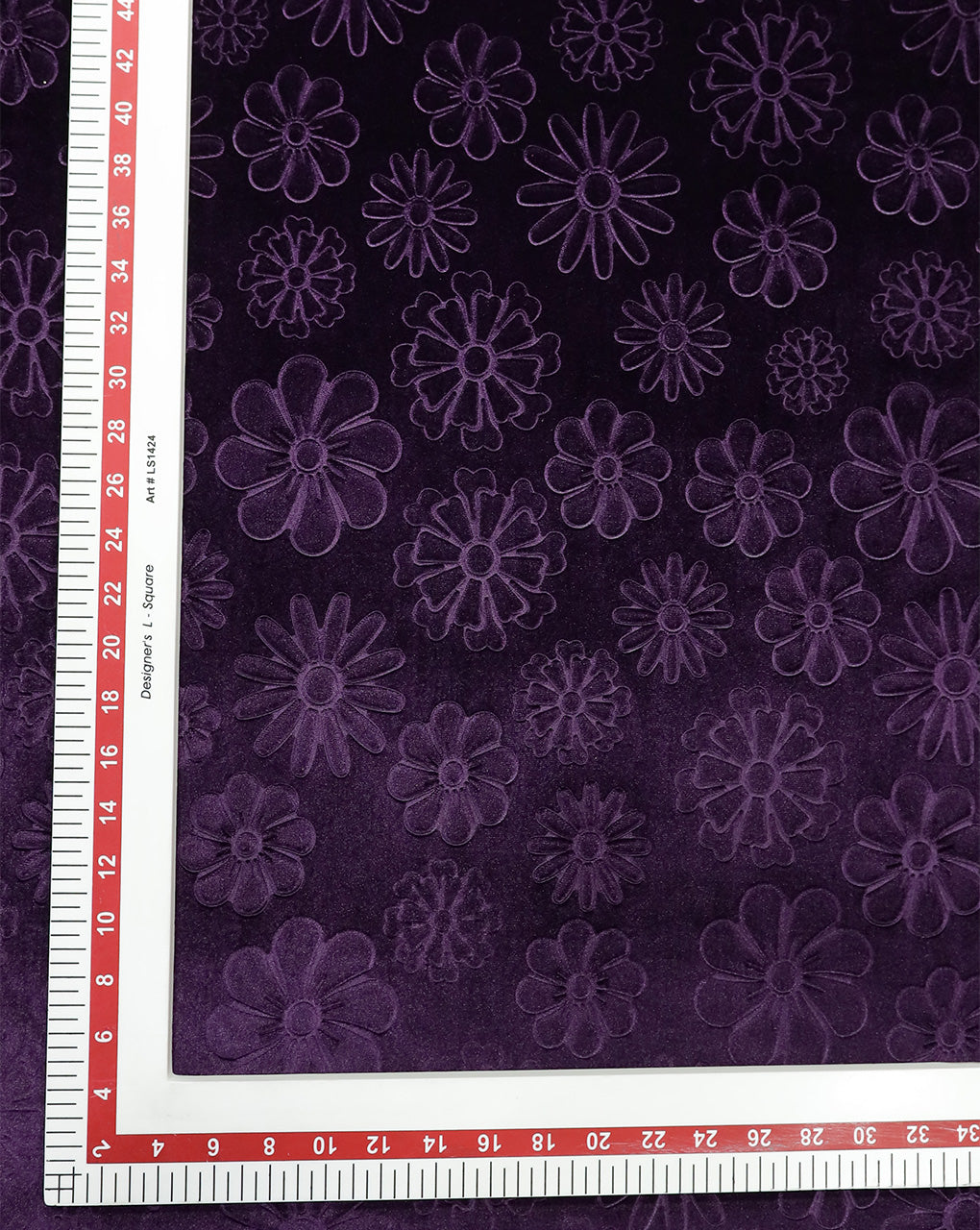 PURPLE EMBOSSED VELVET FABRIC ( WIDTH 58 INCHES )