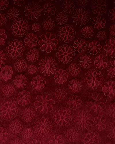 MAROON EMBOSSED VELVET FABRIC ( WIDTH 58 INCHES )