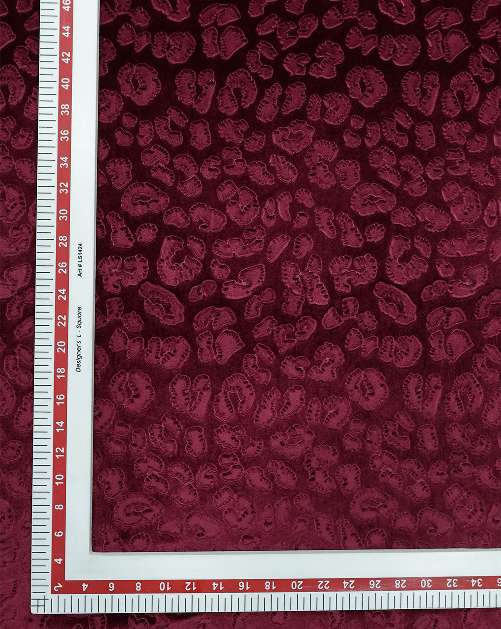 WINE EMBOSSED VELVET FABRIC ( WIDTH 58 INCHES )