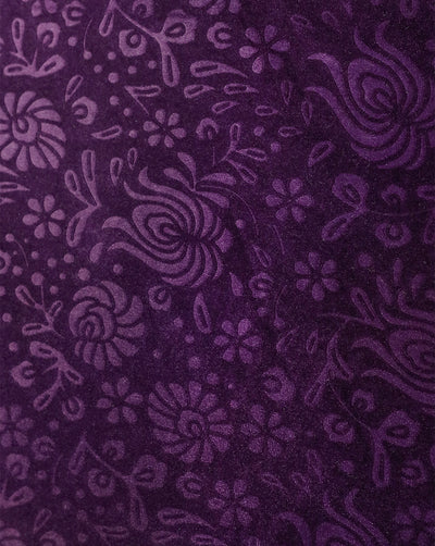 PURPLE EMBOSSED VELVET FABRIC ( WIDTH 58 INCHES )