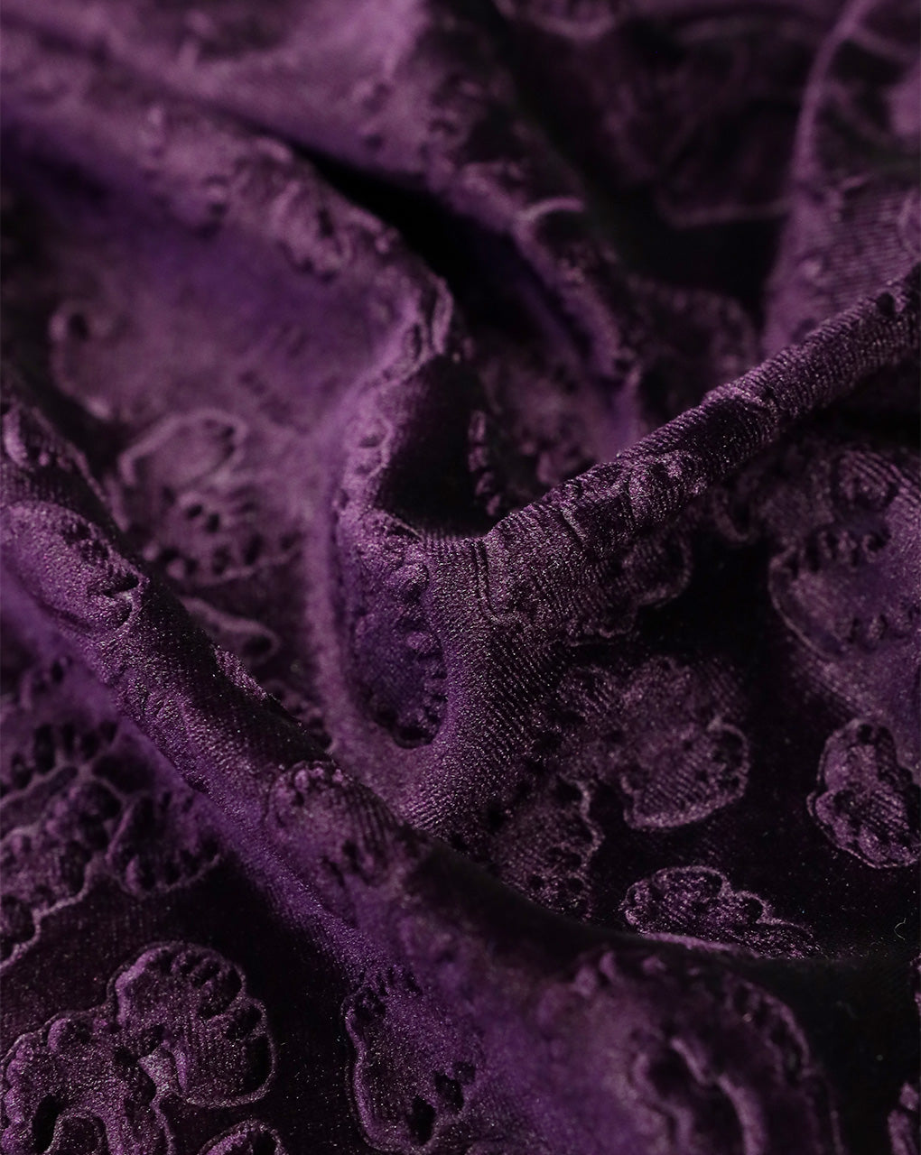 PURPLE EMBOSSED VELVET FABRIC ( WIDTH 58 INCHES )