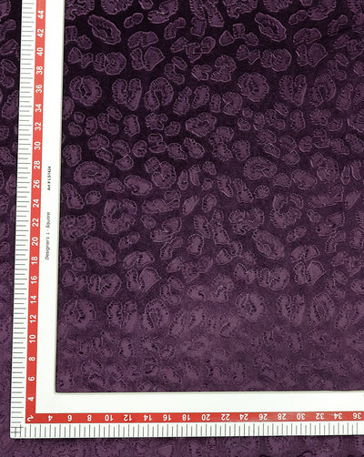 PURPLE EMBOSSED VELVET FABRIC ( WIDTH 58 INCHES )