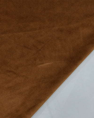 BROWN PLAIN VELVET LYCRA FABRIC ( WIDTH 58 INCHES )