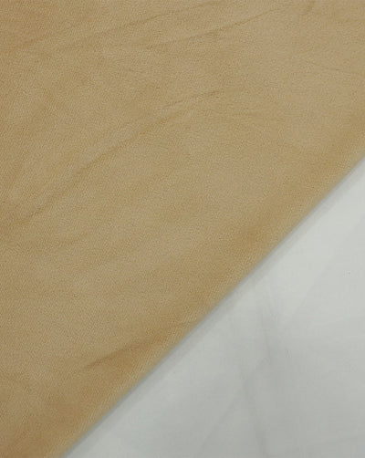 BEIGE PLAIN VELVET LYCRA FABRIC 