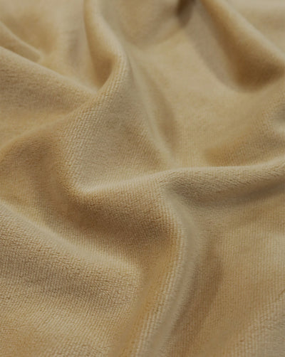 BEIGE PLAIN VELVET LYCRA FABRIC ( WIDTH 58 INCHES )