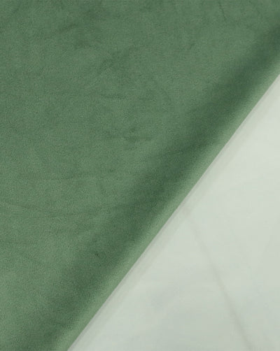 OLIVE GREEN PLAIN VELVET LYCRA FABRIC ( WIDTH 58 INCHES )