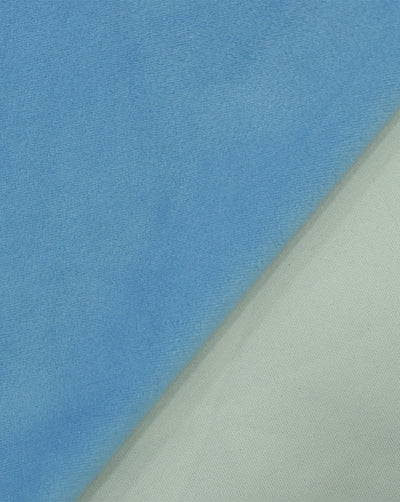 SKY BLUE PLAIN VELVET LYCRA FABRIC ( WIDTH 58 INCHES )