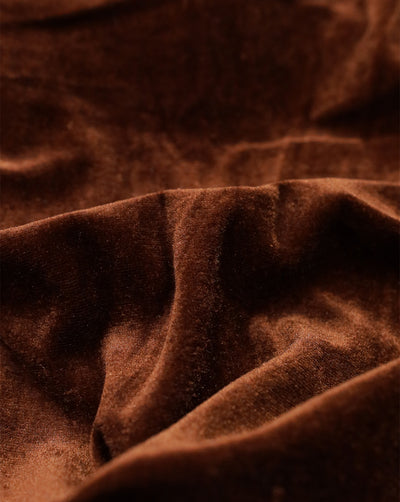 DARK BROWN PLAIN VELVET LYCRA FABRIC ( WIDTH 58 INCHES )