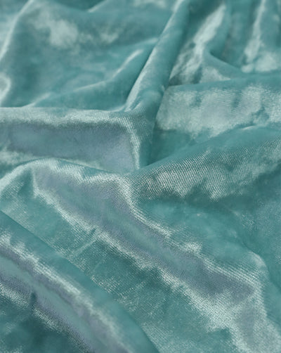 MINT GREEN PLAIN CRUSH VELVET LYCRA FABRIC ( WIDTH 58 INCHES )