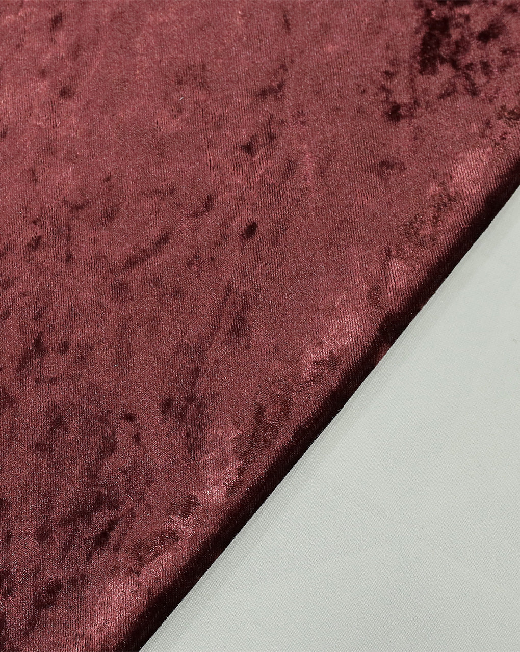 DARK MAROON PLAIN CRUSH VELVET LYCRA FABRIC ( WIDTH 58 INCHES )