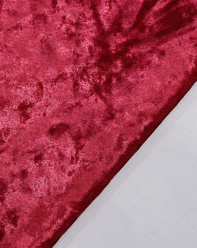 RED PLAIN CRUSH VELVET LYCRA FABRIC ( WIDTH 58 INCHES )