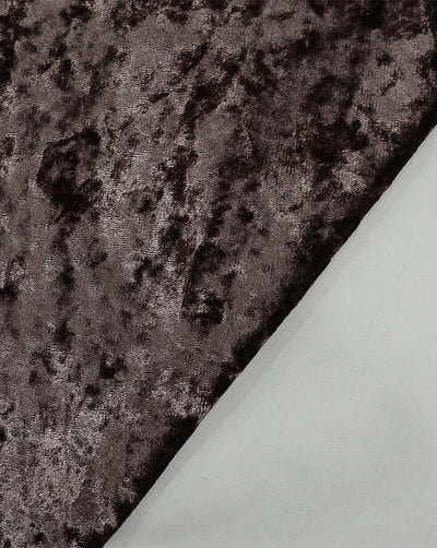 BROWN PLAIN CRUSH VELVET LYCRA FABRIC ( WIDTH 58 INCHES )