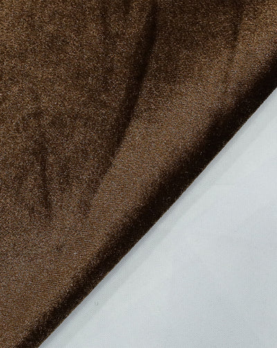 DARK BROWN PLAIN VELVET LYCRA FABRIC ( WIDTH 58 INCHES )