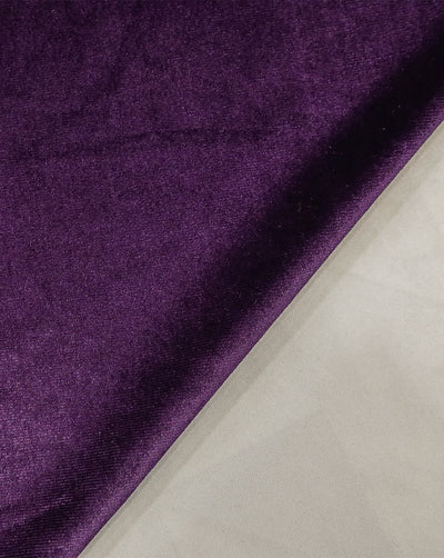 DARK PURPLE PLAIN VELVET LYCRA FABRIC ( WIDTH 58 INCHES )